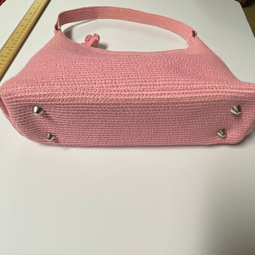 Betmar pink woven satchel or top handle bag. - Picture 2 of 9